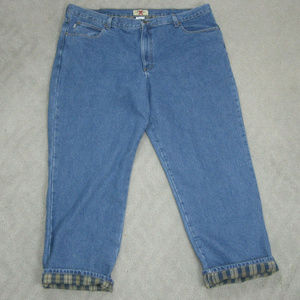 LL Bean Mens Flannel Lined Jeans Classic Fit 44x30